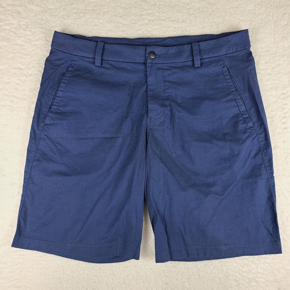 Lululemon Shorts Mens 38 Blue 10" Inseam Casual Chino Performance Cotton *